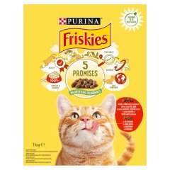 Purina Friskies marhával, csirkével és zöldségekkel száraz macskaeledel 1 kg
