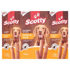 Scotty roppanós jutalomfalatok csirkével és pulykával kutyák számára 7 db 77 g