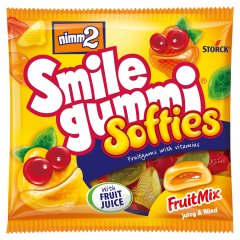 nimm2 Smilegummi Softies puha vegyes gyümölcs ízű töltött gumicukorka vitaminokkal 90 g