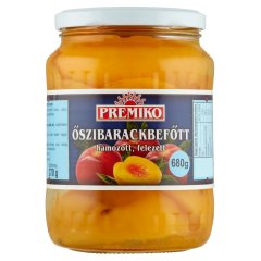 Premiko hámozott, felezett őszibarackbefőtt 680 g