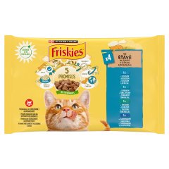 Purina Friskies szószban lazaccal/tonhallal/szardíniával/tőkehallal nedves macskaeledel 4 x 85 g