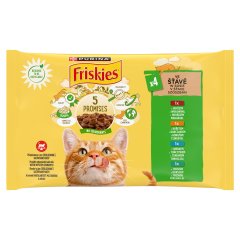 Purina Friskies szószban marhával/csirkével/tonhallal/tőkehallal nedves macskaeledel 4 x 85 g