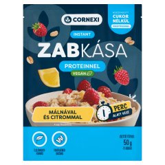 Cornexi málnás-citromos instant zabkása proteinnel, hozzáadott cukor nélkül, édesítőszerrel 50 g