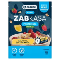 Cornexi málnás-citromos instant zabkása proteinnel, hozzáadott cukor nélkül, édesítőszerrel 50 g