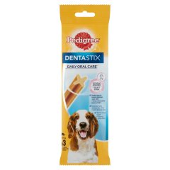 Pedigree DentaStix kiegészítő állateledel 10-25 kg-os, 4 hónapnál idősebb kutyák számára 3 db 77 g