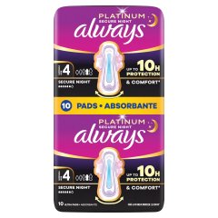 Always Platinum Egészségügyi Betét Secure Night (4-es méret), 10 db Betét