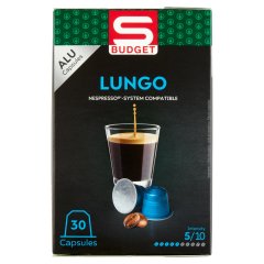 S-Budget Lungo őrölt pörkölt kávé kapszulában 30 db 159 g