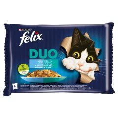 Purina Felix Fantastic Duo halas válogatás aszpikban nedves macskaeledel 4 x 85 g (340 g)