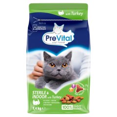 PreVital teljes értékű állateledel ivartalanított és lakásban tartott macskáknak pulykával 1,4 kg