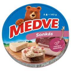 Medve sonkás kenhető, félzsíros ömlesztett sajt 8 x 17,5 g (140 g)