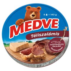 Medve téliszalámis kenhető, félzsíros ömlesztett sajt 8 x 17,5 g (140 g)
