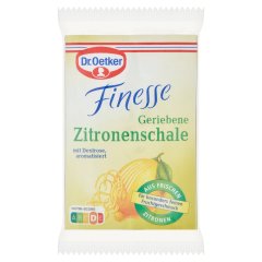 Dr. Oetker Finesse reszelt citromhéj, dextrózzal és aromával 3 x 6 g (18 g)