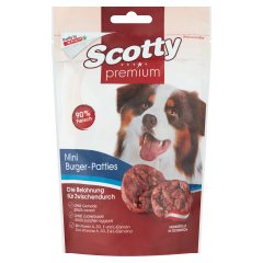 Scotty Prémium mini hamburger pogácsák kiegészítő takarmány kutyák számára 4 hónapos kortól 75 g