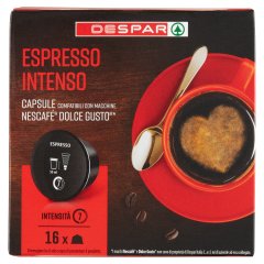DESPAR Espresso Intenso őrölt, pörkölt kávé kapszulában 16 x 7 g (112 g)