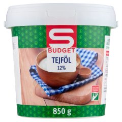 S-Budget félzsíros tejföl 12% 850 g