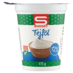 S-Budget félzsíros tejföl 12% 175 g