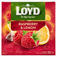 Loyd málna és citrom ízű filteres gyümölcstea 20 filter 40 g