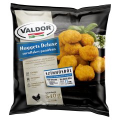 Valdor Nuggets Deluxe gyorsfagyasztott, készre sütött csirkemellfilé cornflakes panírban 540 g