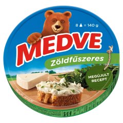 Medve zöldfűszeres kenhető, félzsíros ömlesztett sajt 8 x 17,5 g (140 g)