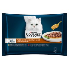Purina Gourmet Perle Gravy Delight csirkével/marhával nedves macskaeledel 4 x 85 g