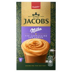 Jacobs Milka csokoládéízű azonnal oldódó kávé- és kakaóitalpor 8 x 15,8 g (126,4 g)