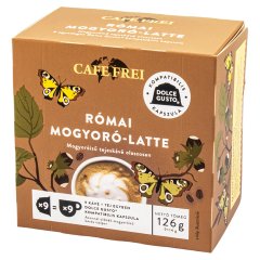 Cafe Frei Római Mogyoró Latte mogyoróízű egyadagos tejeskávé kapszula 9 x 14 g (126 g)