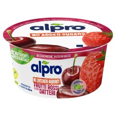 Alpro zsírszegény fermentált szójakészítmény datolyával, cseresznyével, eperrel 135 g