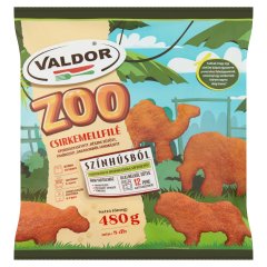 Valdor Zoo gyorsfagyasztott, készre sütött, panírozott, darabokból formázott csirkemellfilé 480 g