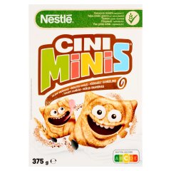 Cini Minis ropogós fahéjas gabonapehely teljes kiőrlésű búzával, vitaminokkal és vassal 375 g