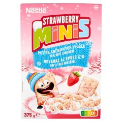 Strawberry Minis ropogós, epres ízű gabonapehely teljes kiőrlésű búzával 375 g