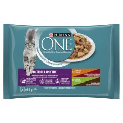 Purina One Difficult Appetite teljes értékű állateledel felnőtt macskák számára 4 x 85 g (340 g)