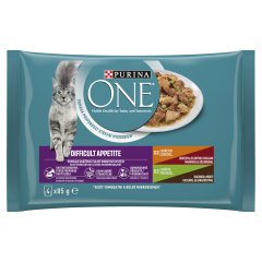 Purina One Difficult Appetite teljes értékű állateledel felnőtt macskák számára 4 x 85 g (340 g)