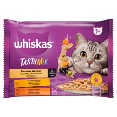 Whiskas 1+ Tasty Mix teljes értékű nedves eledel felnőtt macskáknak 4 x 85 g (340 g)