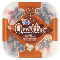 Ledo Quattro Happiness csokoládés, kakaós-mogyorós, fehér csokoládés, vaníliaízű jégkrém 1650 ml