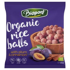 Biopont gluténmentes bio rizsgolyó szilvával és fahéjjal 55 g
