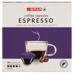 SPAR Dolce Gusto Espresso őrölt, pörkölt kávé 14 db 84 g