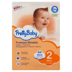 Pretty Baby 2 Mini 3-6 kg prémium nadrágpelenka 64 db