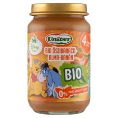 Univer bio őszibarack-alma-banán bébidesszert 4 hónapos kortól 163 g