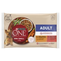 Purina One Mini teljes értékű állateledel mini és kistestű felnőtt kutyák számára 4 x 85 g (340 g)
