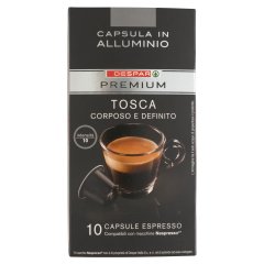 DESPAR PREMIUM Espresso Tosca őrölt, pörkölt kávé kapszulában 10 db 52 g 