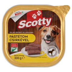Scotty pástétom teljes értékű állateledel felnőtt kutyák számára csirkével 300 g