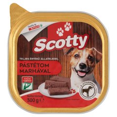 Scotty pástétom teljes értékű állateledel felnőtt kutyák számára marhával 300 g 