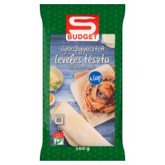 S-Budget gyorsfagyasztott leveles tészta 4 x 125 g (500 g)