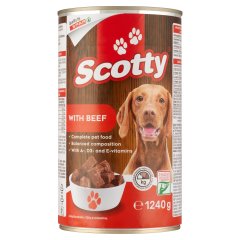 Scotty falatkák szószban teljes értékű állateledel felnőtt kutyák számára marhával 1240 g