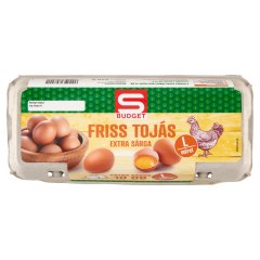 S-Budget extra sárga friss tojás L 10 db