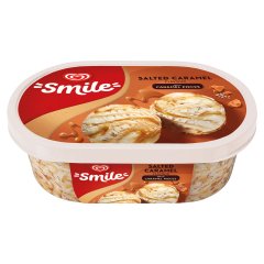 Algida Smile tejszín ízű jégkrém sós karamell ízű szósszal és vajkaramella darabkákkal 900 ml