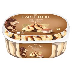 Carte D\'Or tiramisu ízű jégkrém kávés szósszal kávés piskótatallérokkal 825 ml