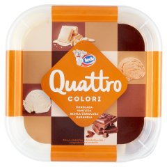 Ledo Quattro Colori vanília-karamell-, csokoládé és fehércsokoládé-ízű jégkrém 1500 ml