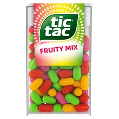 Tic Tac Fruity Mix cseresznye-, marakuja-, citrom-lime, és eper-mentol ízű cukordrazsé 54 g