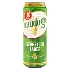 Soproni szűretlen lager világos sör 5% 500 ml